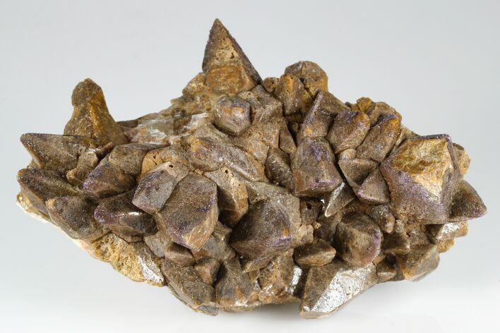Calcite Crystal Cluster with Purple Fluorite (New Find) - China #177671